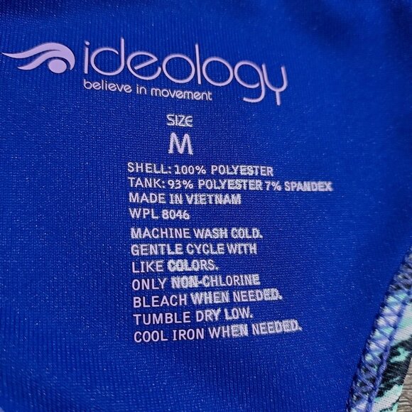 Ideology Womens Space Dyed T Back Tank Top Size M Energize Stripe Builtin Bra - Picture 13 of 13